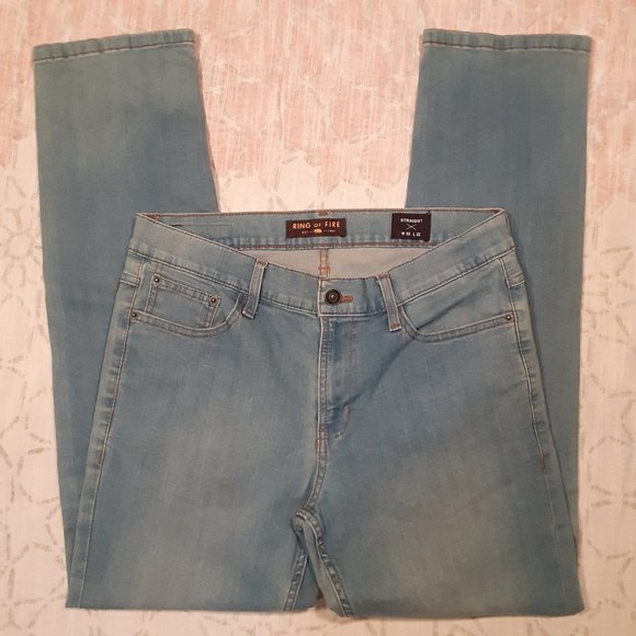 ring of fire men's straight fit stretch jeans
